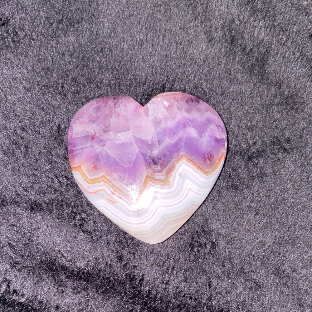 High quality Amethyst and crazy lace agate heart